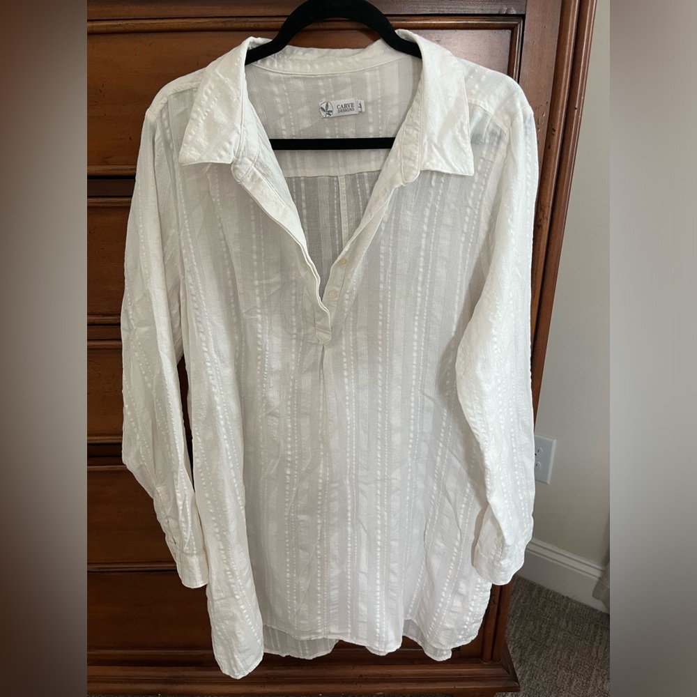 Carve Designs- long sleeve white tunic